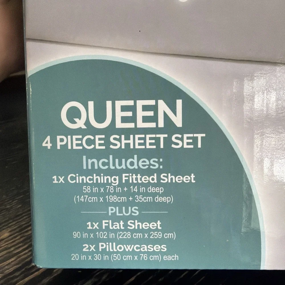 Bed Bunny Locking Fitted Sheet Queen 4pc Set Cottontail White As Seen on TV NEW